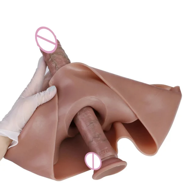 Men Strap on Dildo Sex Toys for Woman Gay Panties Wearable Hollow Penis Lengthen Sleeve Strap on Dildo Silicone Pants for Man