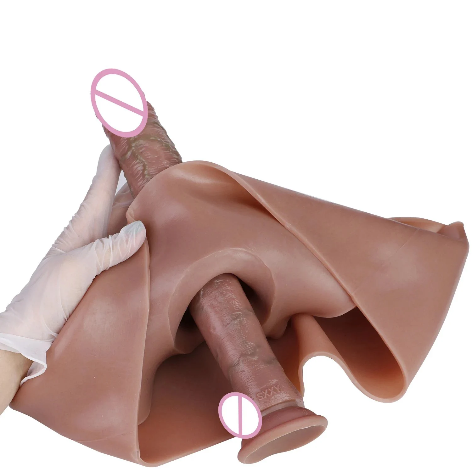 Men Strap on Dildo Sex Toys for Woman Gay Panties Wearable Hollow Penis Lengthen Sleeve Strap on Dildo Silicone Pants for Man