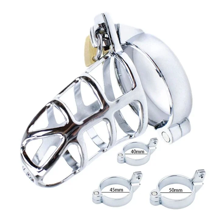 Adult BDSM Chastity Cage Stainless Steel SM Restraint Device