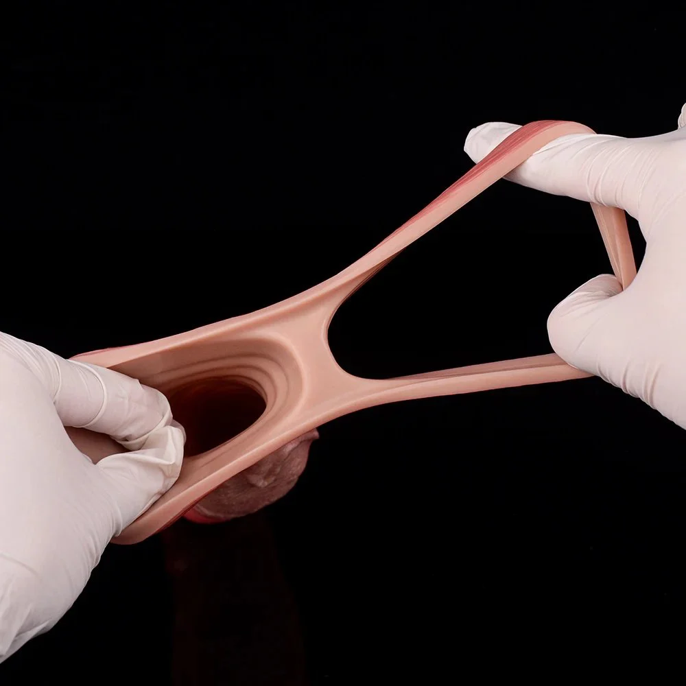 Penis Sleeve Cover Penis Ring Delay Ejaculation Silicone Inner Thread Design Penis Sleeve for Men Enlargement Sex Toy for Men