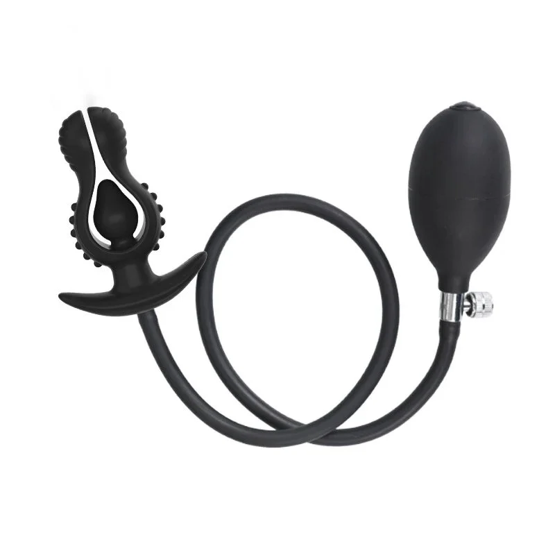 Silicone Expandable Anal Plug and Prostate Massager Inflatable Butt Plug Stimulator Sex Toy for Women and Men