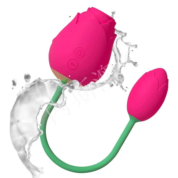 Clit Sucker Nipple Stimulator 2 in 1 Clitoral Sucking Rose Vibrator With Egg Double Flower Vibrator