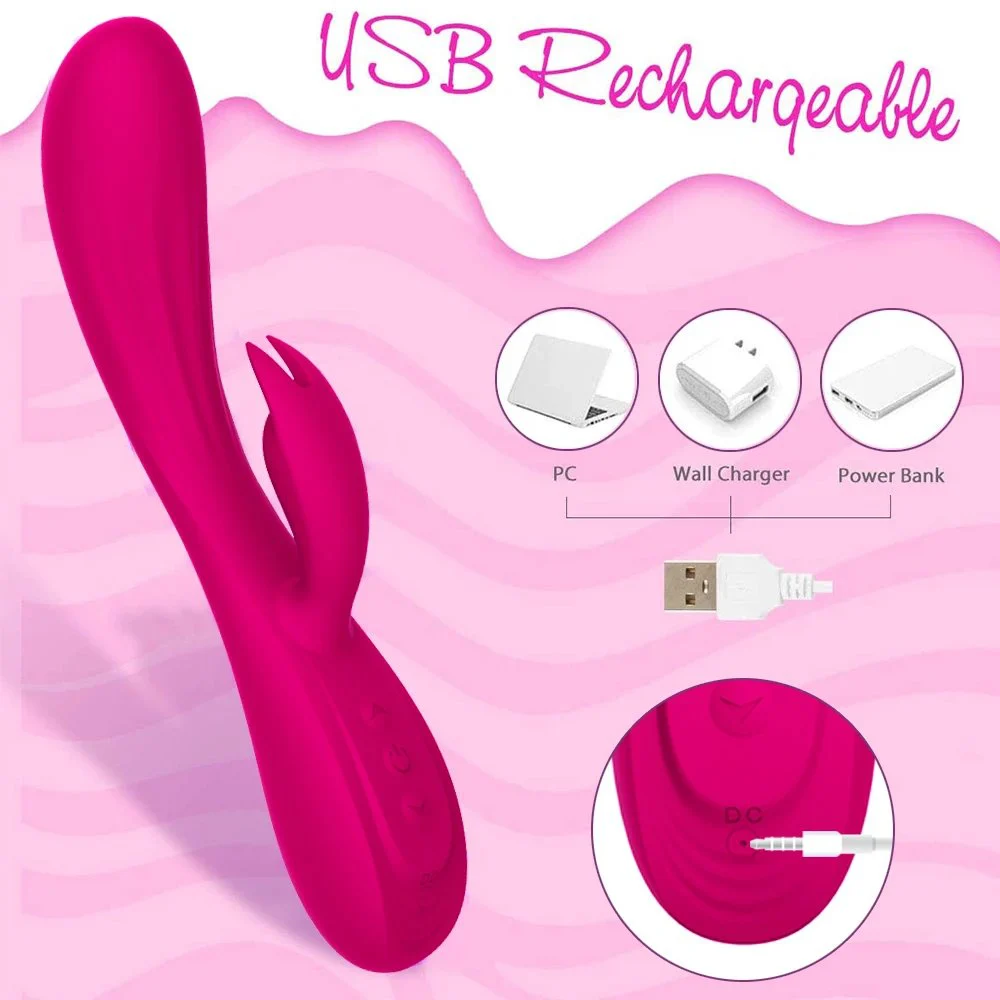 Female Masturbator Rechargeable Rabbit Vibrator Flirting Female Massager Simulation Sex Adult Products