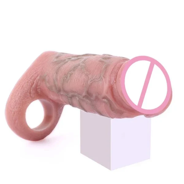 penis extender,Cock Extender Sleeve Penis,Penis Sleeve Cover Penis Ring Delay Ejaculation,Big Penis Sleeve White