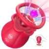Big Mouth Shaped Sucker Vibrator Nipples Anal Clit Clitoral Stimulation Tongue Licking Sucking Vibrator Rose Sex Toy for Women