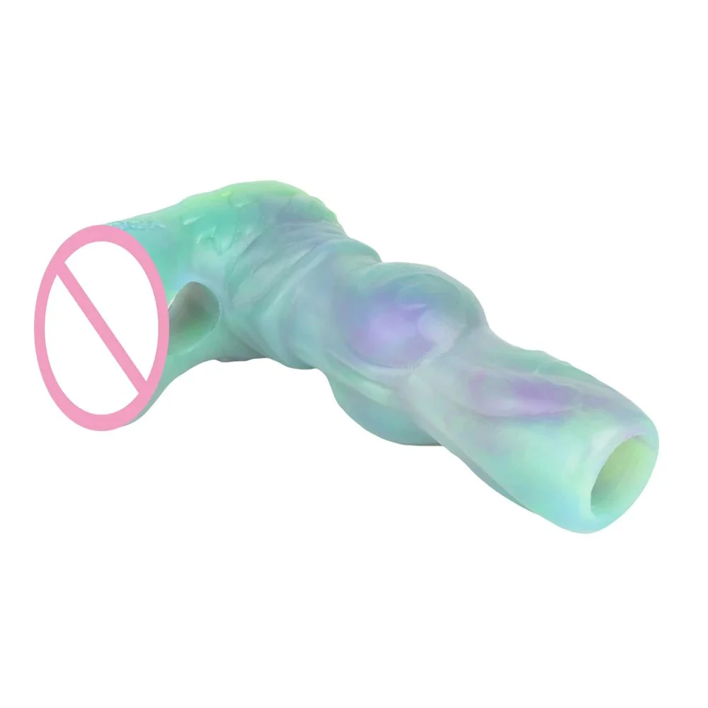 Silicone Animal Knot Enlargement Extender Condoms for MenPenis Sleeve Cock Vibrator Penis Ring