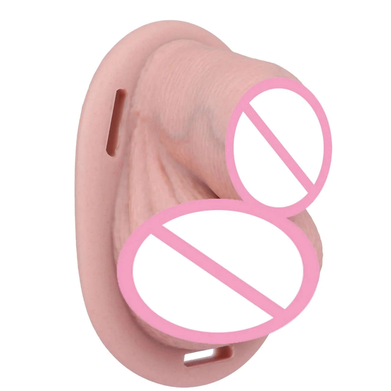 Male Wearable Soft Realistic Hollow Dildo Strapon Cock Sleeves Penis Sleeve Condom Cock Cage Lock Sex Toys for Men Flirting