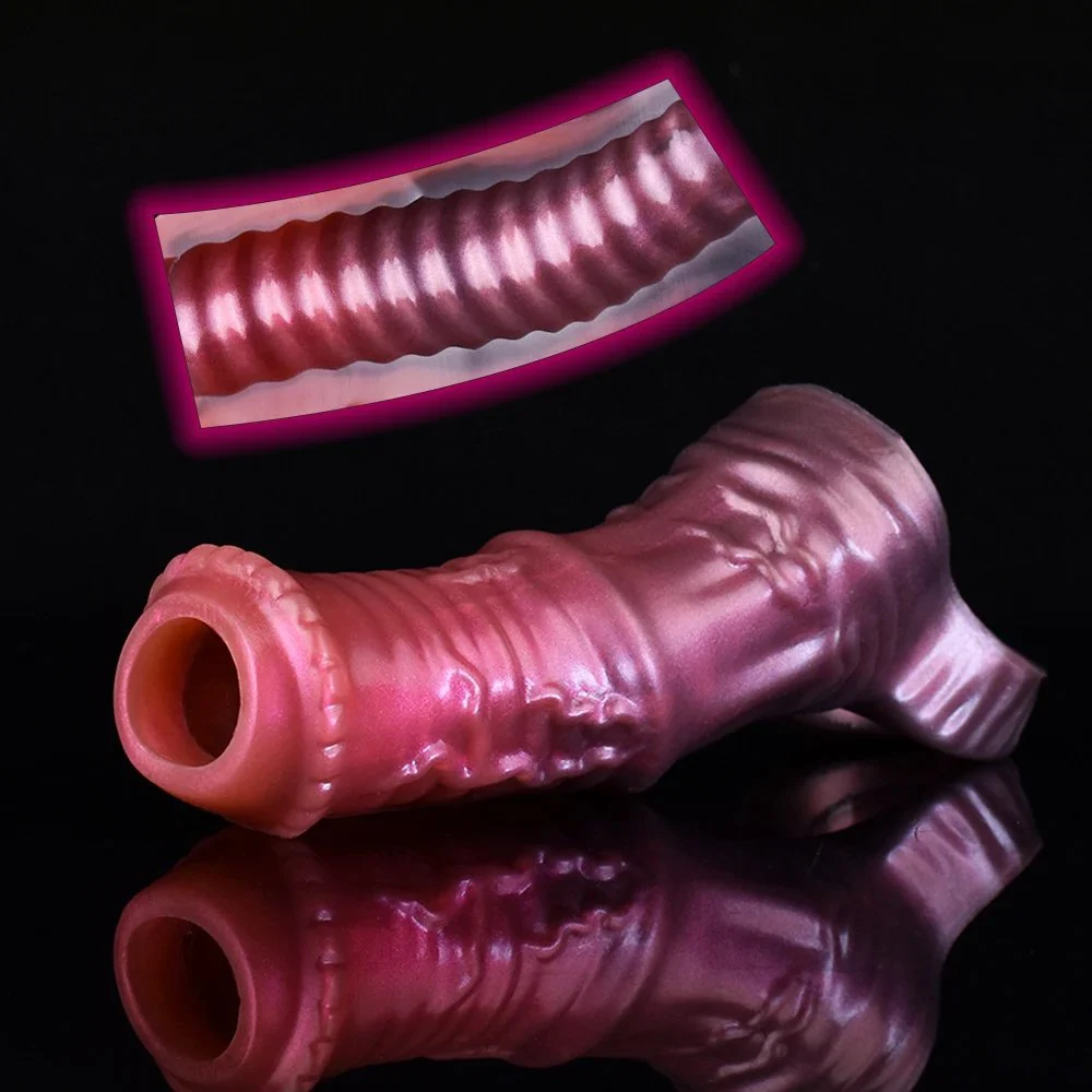 Measure Cock Sleeve & Extender - Silicone Sheath Sex Toy Penis Sleeve Cover Penis Ring Delay Ejaculation