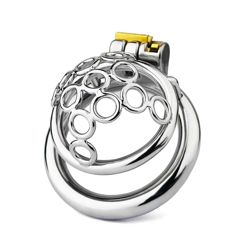 Round or Curved Ring and Belt Spiked Cock Cages Cock Cage Male Chastity Devices SM Products