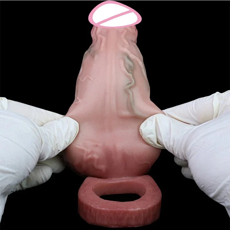 Realistic Dog Knot Dildo Sheath Male Masturbator Cock Enlargement Skin Fantasy Penis Sleeve Men Couples Sex Toys