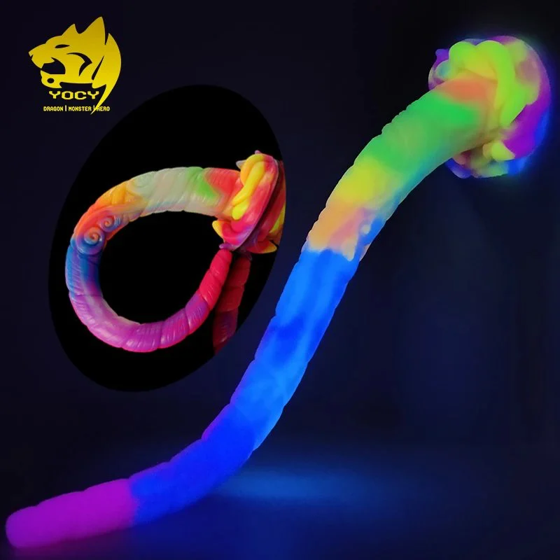 16.9 Inch Long Butt Plug Unicorn Fantasy Luminous Dildo Soft Silicon Anal Plug for Men Women