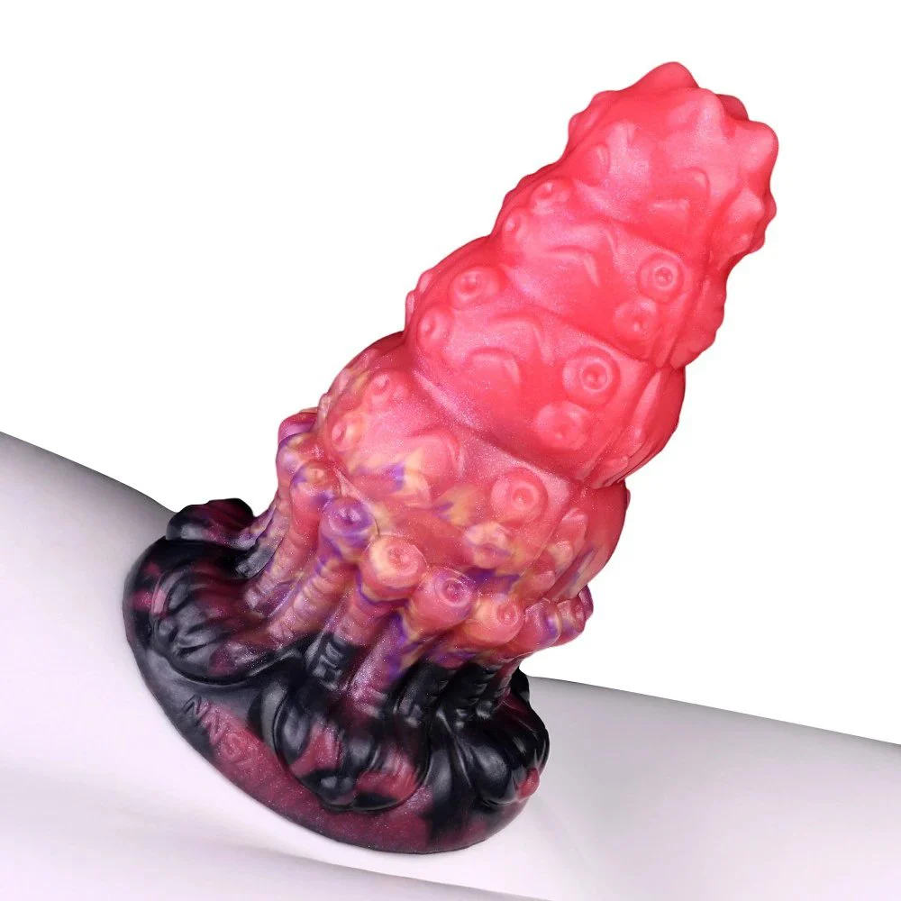 Powerful Suction Cup Large Anal Plug Octopus Pattern and Pagoda Design Increase Friction for Women Anal Plug Silicone