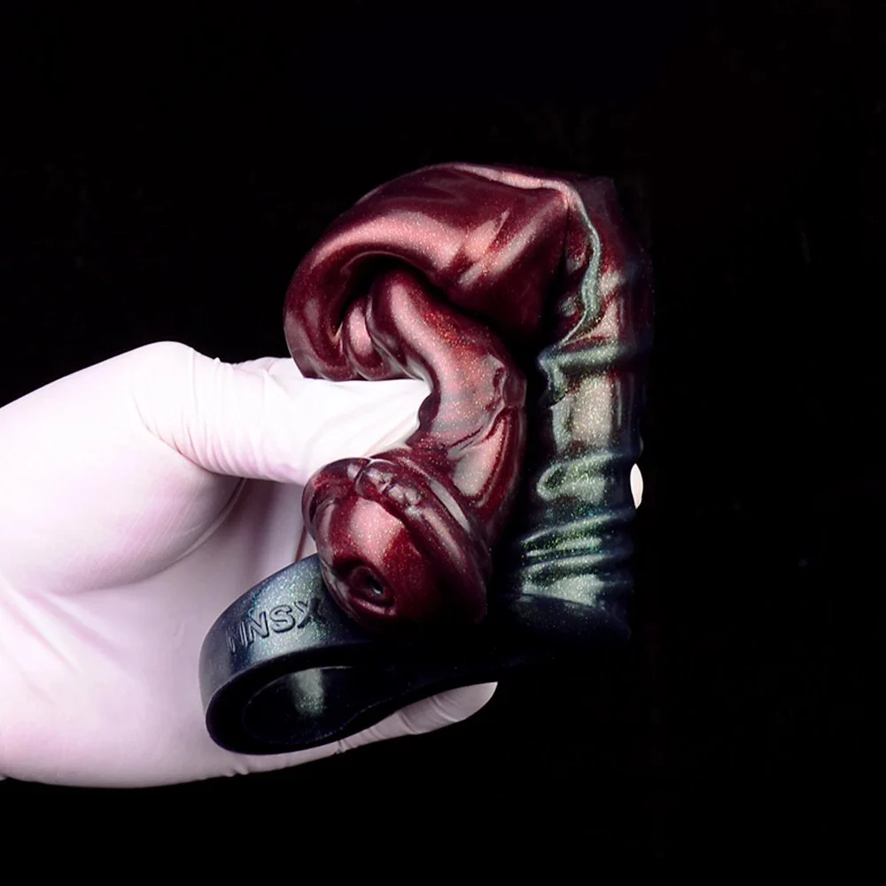 Silicone Penis Sleeve Extender Horse Cock Sleeve Enlarger Delay Ejaculation Male Length Extension Enhancer for Men Couples