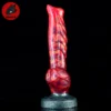 24cm Silicone Cock Dog Knot Dildo Colorful Rubber Animal Penis With Suction Cup Base Snake Patter Dildos