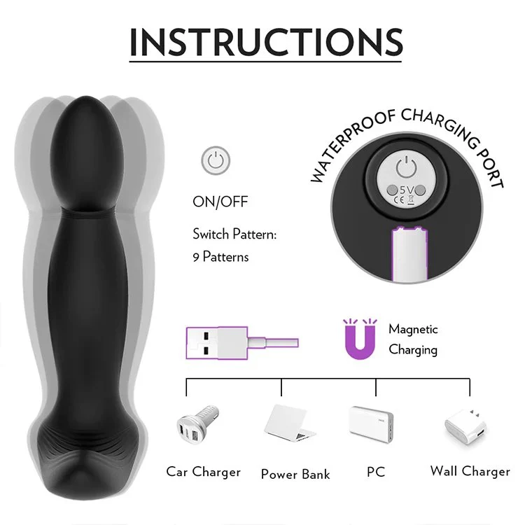 Prostate Massager Plug Vibrator Men Anus Climax Butt Anal Plugs Sex Toy for Man Masturbator