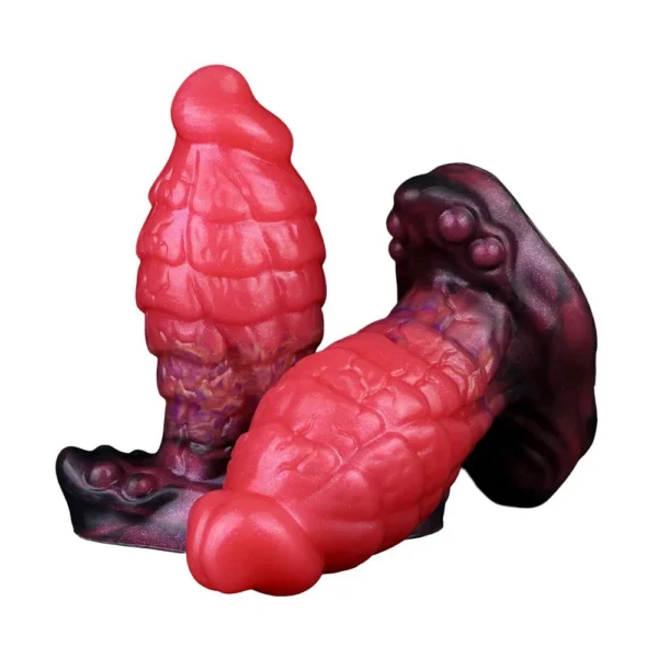 Red Dragon Fantasy Liquid Silicone Anal Plugs for Men and Women Large Size Anal Plugs Step up for Increased Friction