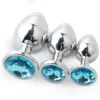 Classic Stainless Steel Anal Plug Fetish Adult Silicone Butt Plug for Men and Women Crystal Jewelry Anal Sex Toy
