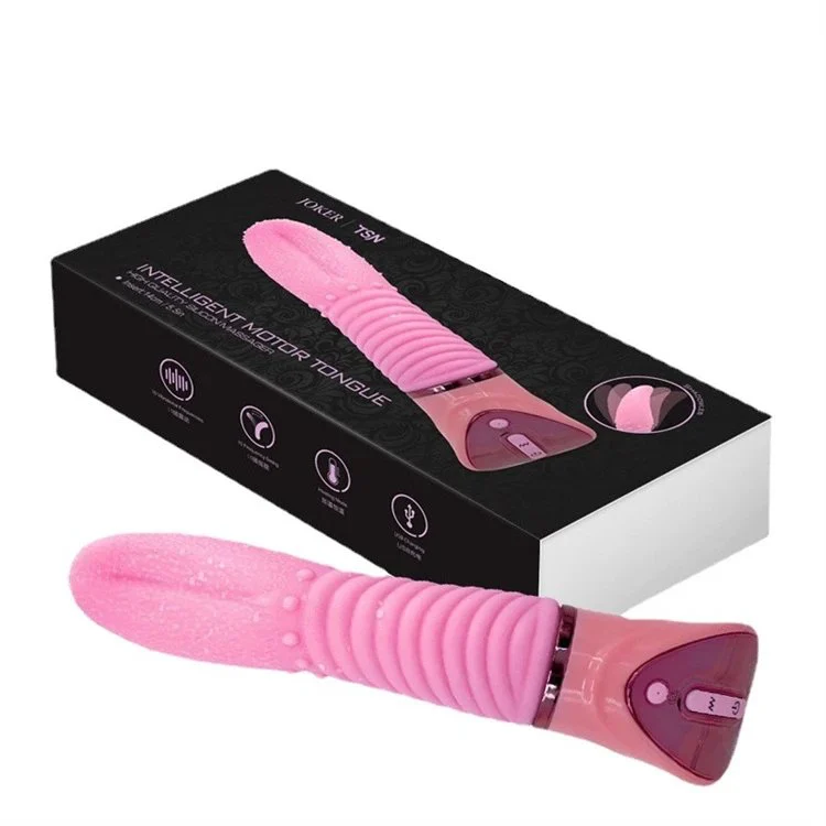 Rechargeable 10 Vibe Modes G Spot Heating Dildo Tongue Licking Vibrator Woman Sex Toys