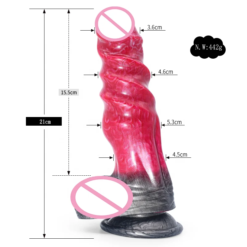 21cm Fantasy silicone Adults Toys Anal Butt Plugs Women Thrusting Masturbation Thick Penis Dildo Machine With Suction Cup