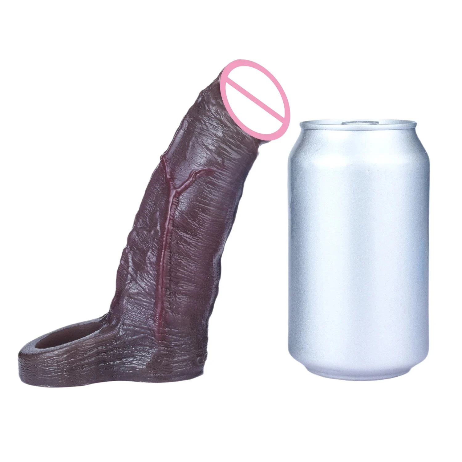 Male Open Type Realistic Silicone Hollow Penis Sleeve Enhancer Male Extension Toy Delay Ejaculation Adult Toys