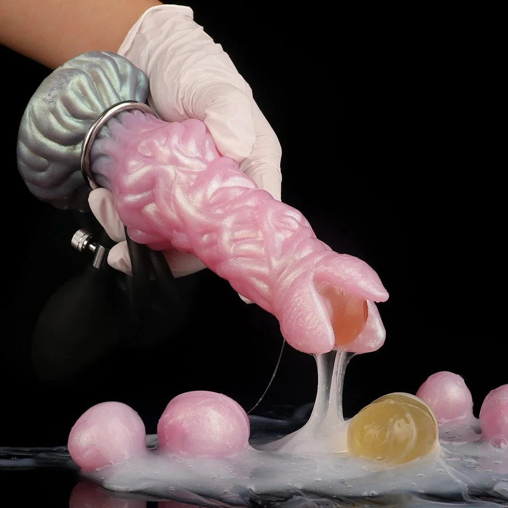 Fantasy Sex Toys Giant Alien Dildo Ovipositor with Monster Inflatable Hollow Laying Eggs for Adult G-spot Stimulation