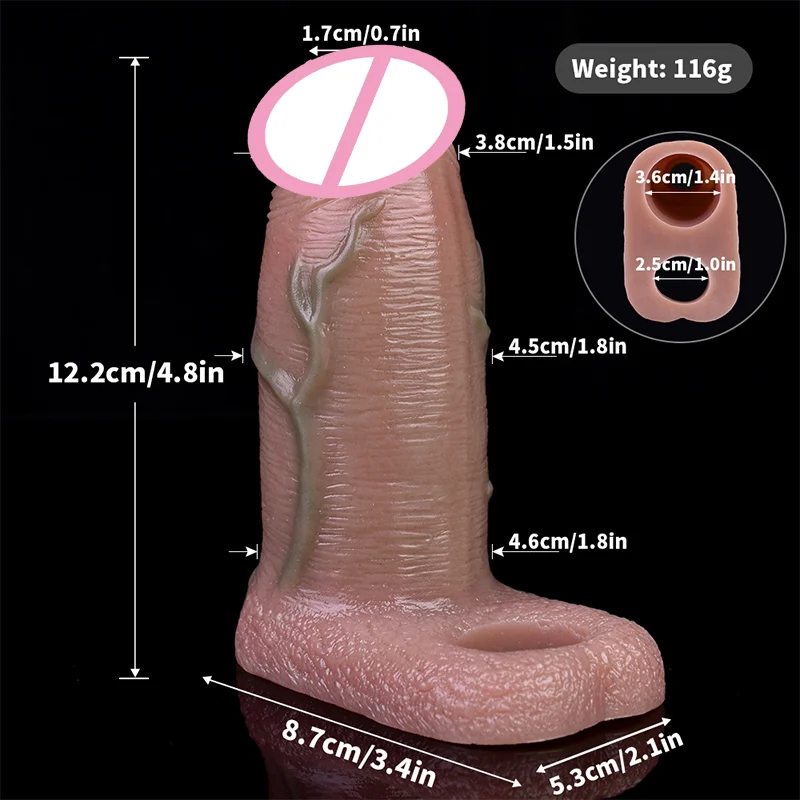 Reusable Condoms for Penis Sleeve Enlargement Soft Silicone Waterproof Custom Penis Sleevepenis Sleeve for Men