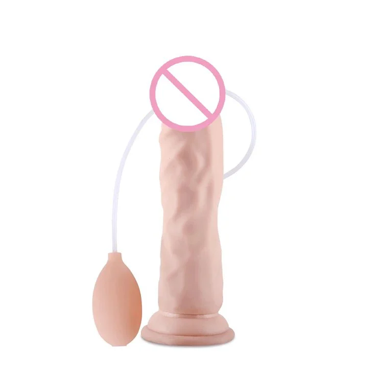 Phthalate Free Cumming Softee Water Spay Pump Squirting 8.5 Soft Ejaculation Dildo Sextoys