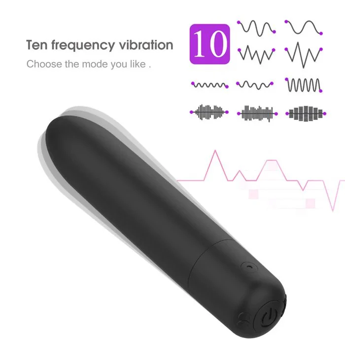 Mini Bullet Vibrator-USB-Rechargeable with 10 Vibration Frequencies-Sexual Toy