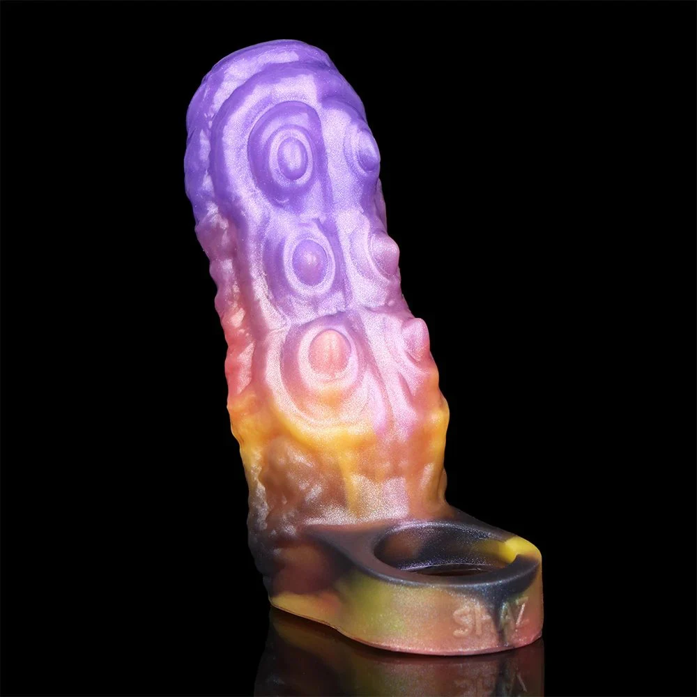 Safe Silicone Male Penis Extender Effective Penis Size Enlargement Dildo Sleeve Opening Design High Quality Sex Toys