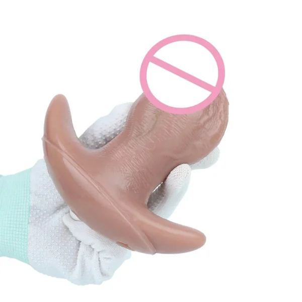 Liquid Silicone Realistic Dildo Style Vibrating Anal Plug Extra Large Size Adult Sex Toy for Adults 18+