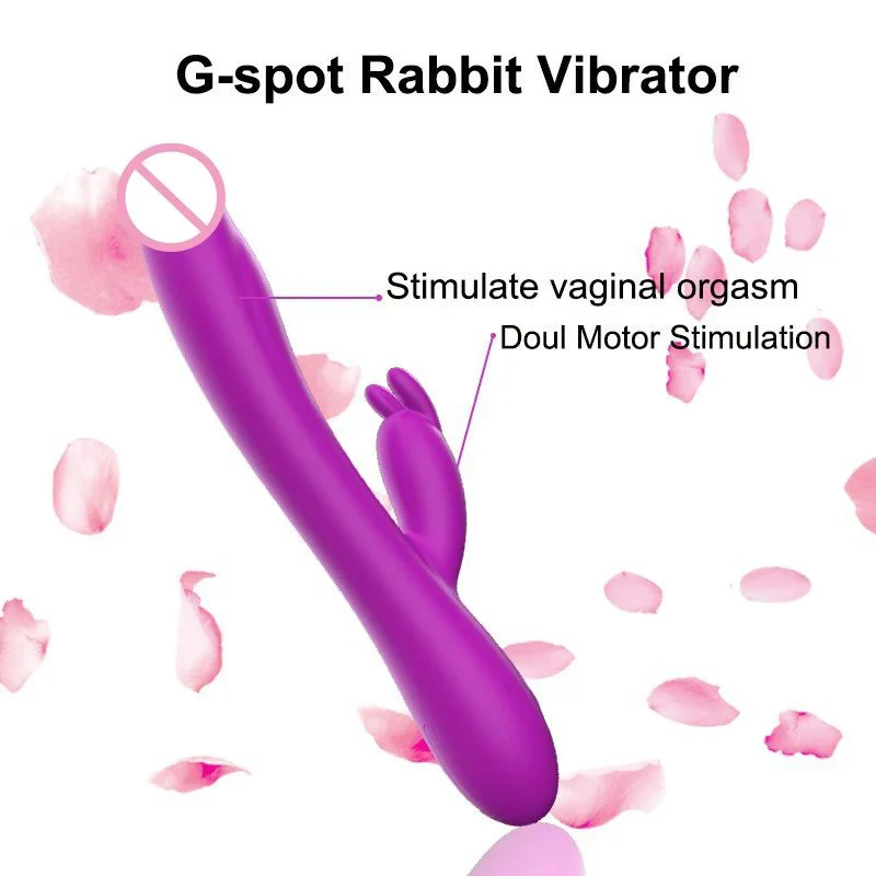 Adult Toy Dual-motor Rabbit Vibrator for Women Rechargeable AV Wand Silicone Masturbator
