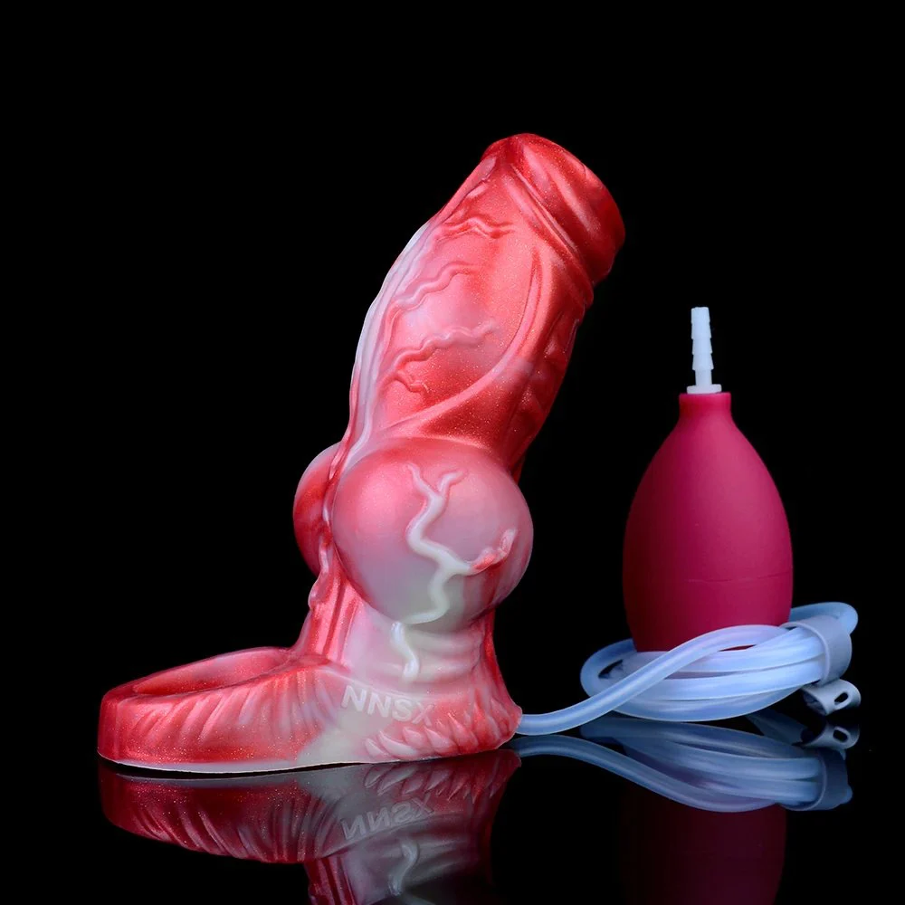 Squirting Penis Sleeve Non-stop Orgasm Squirting Man Reusable Condom Penis Cover Spray Lubricant Men's Dog Knot Sleeve