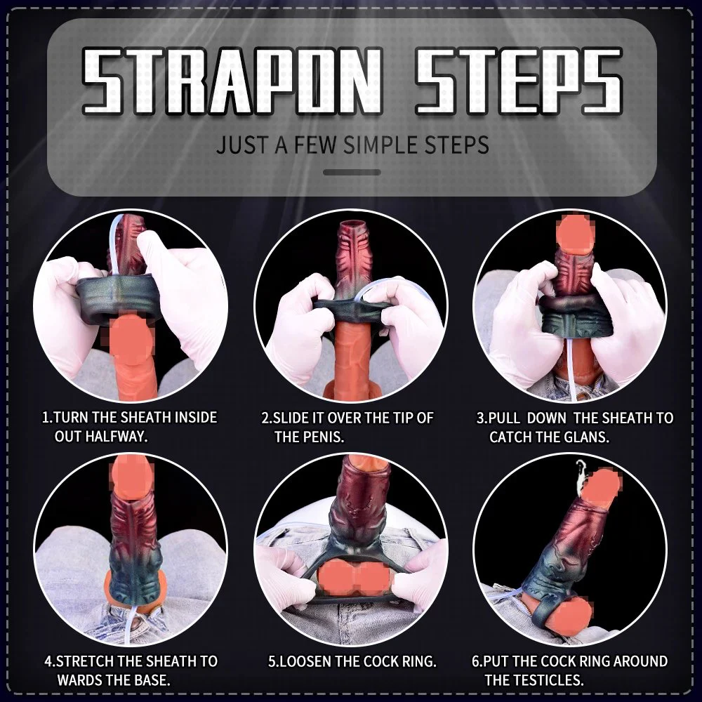 Squirting Penis Sleeve for Men Extender Enlarger Extension Sleeve Delay ,Ejaculating Penis Sleeve Fantasy Toys