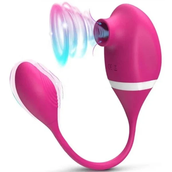 G-Spot Clitoris Nipple Sucking Vibrator with USB Vibrating Egg Includes Dildo Panty Rose Vibrators
