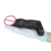 Silicone Cock Ring Penis Enlargement Sleeve Sex Toy Black Realistic Dildo Sheath Cock Enlarge Sheath for Couples