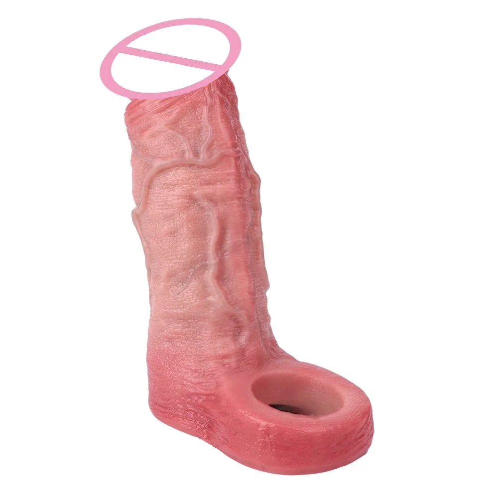 Medical-Grade Silicone Male Penis Extender - Hollow Wearable, Easy to Clean, Realistic Sensation Adult Toy