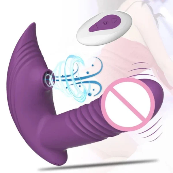 Gelances GL-X9104 Consolador Rechargeable Strong Sucking Wireless Remote Control Automatic Thrusting Anal Plug Wearable Dildo