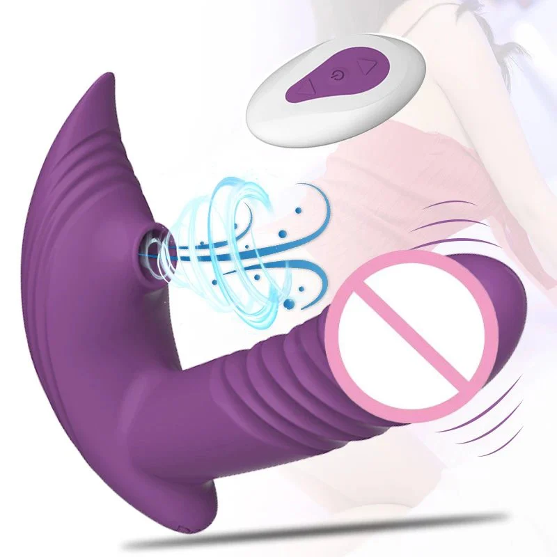 Gelances GL-X9104 Consolador Rechargeable Strong Sucking Wireless Remote Control Automatic Thrusting Anal Plug Wearable Dildo