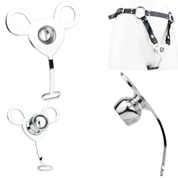 Vagina Inverted Negative Chastity Cage with Penis Plug Elastic Belt Urethral Catheter Flirting Sex Toys for Men