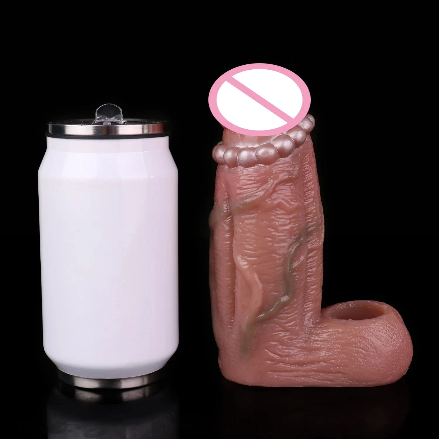 Realistic Penis Sleeve Penis Enlargement Soft Silicone Hollow Stimulation Cock Sleeve for Men Extender Male Dildo Sex Toys