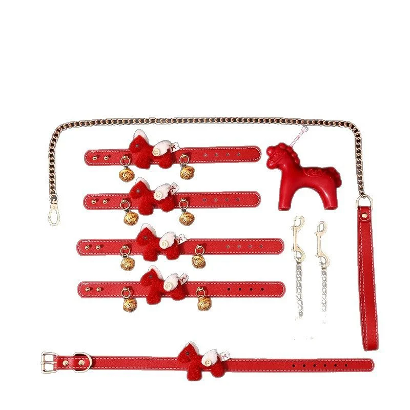 Adult sex props, Year of the Horse set, training five piece set, Flying Horse handcuffs, collars, sex toys