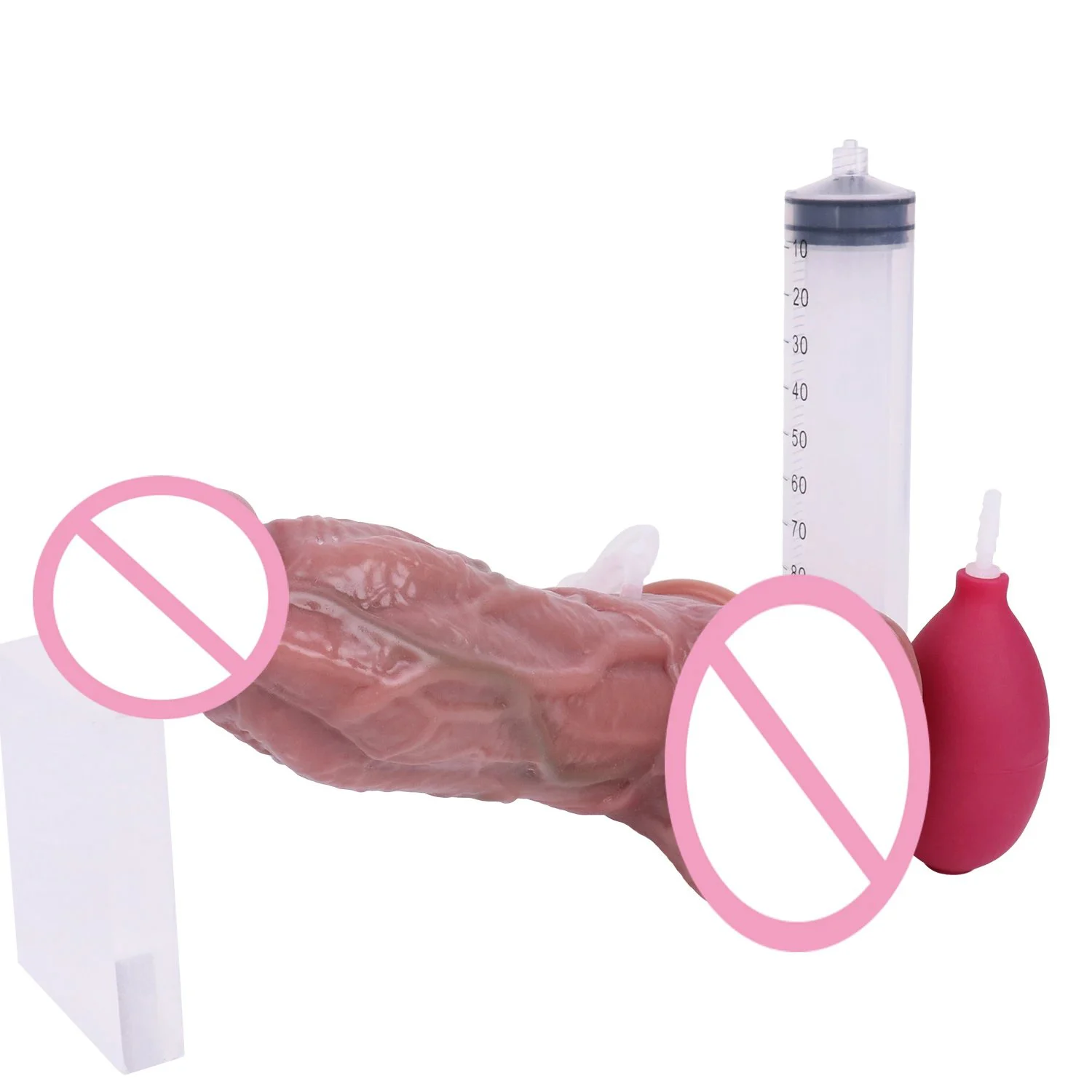 16cm Flirting Sex Toys with Bulb and Injector Accessories Suction Cup Squirting Dildos