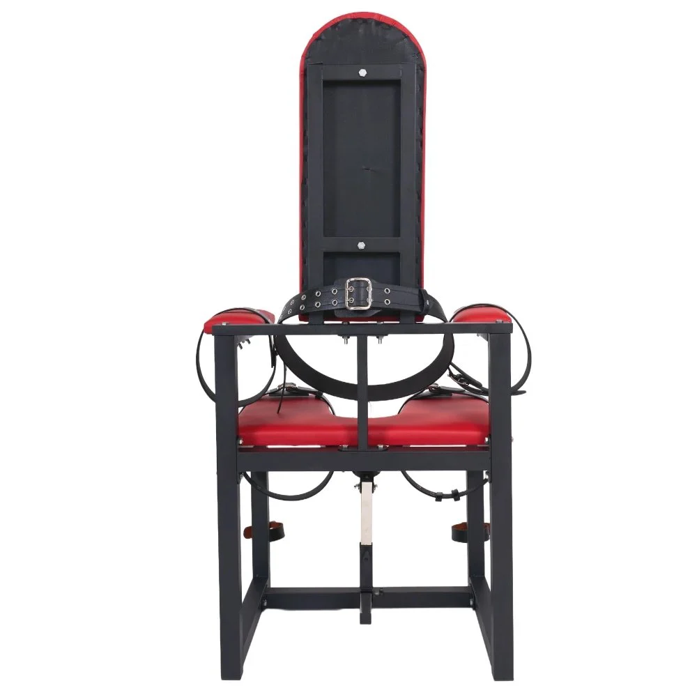 Adult Leather Bondage Chair with Leg and Hand Cuffs