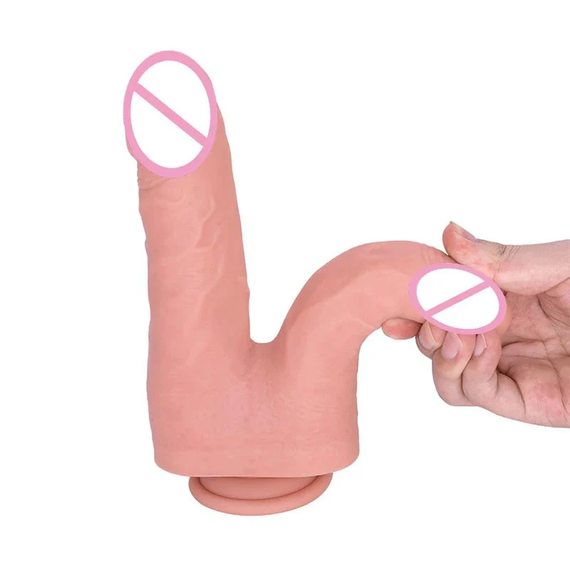2in1 Big Artificial Penis Huge Thin Realistic Dildos Double Head Penetration Silicon Flesh Dildo for Lesbian Female Masturbation