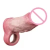 Regular Closed Mouth Wearable Male Penis Extender Simulation Dildo Sleeve Liquid Silicone Suitable for Male Sex Toys