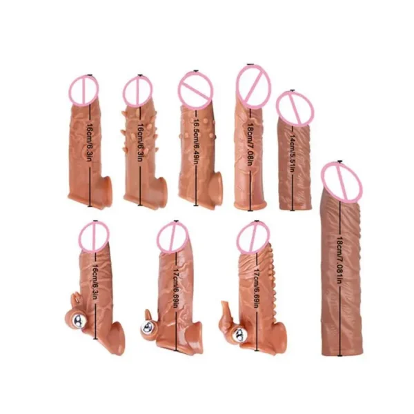 Reusable Condom Realistic Dragon Cock Sleeve Vibrating Penis Sleeve Sex Toys for Men