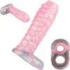 Silicone Dragon Penis Sleeve Male Penis Enlargement Sleeve,Penis Enlarger Sleeve with Cock Ring,Realistic Penis Sheath Toy