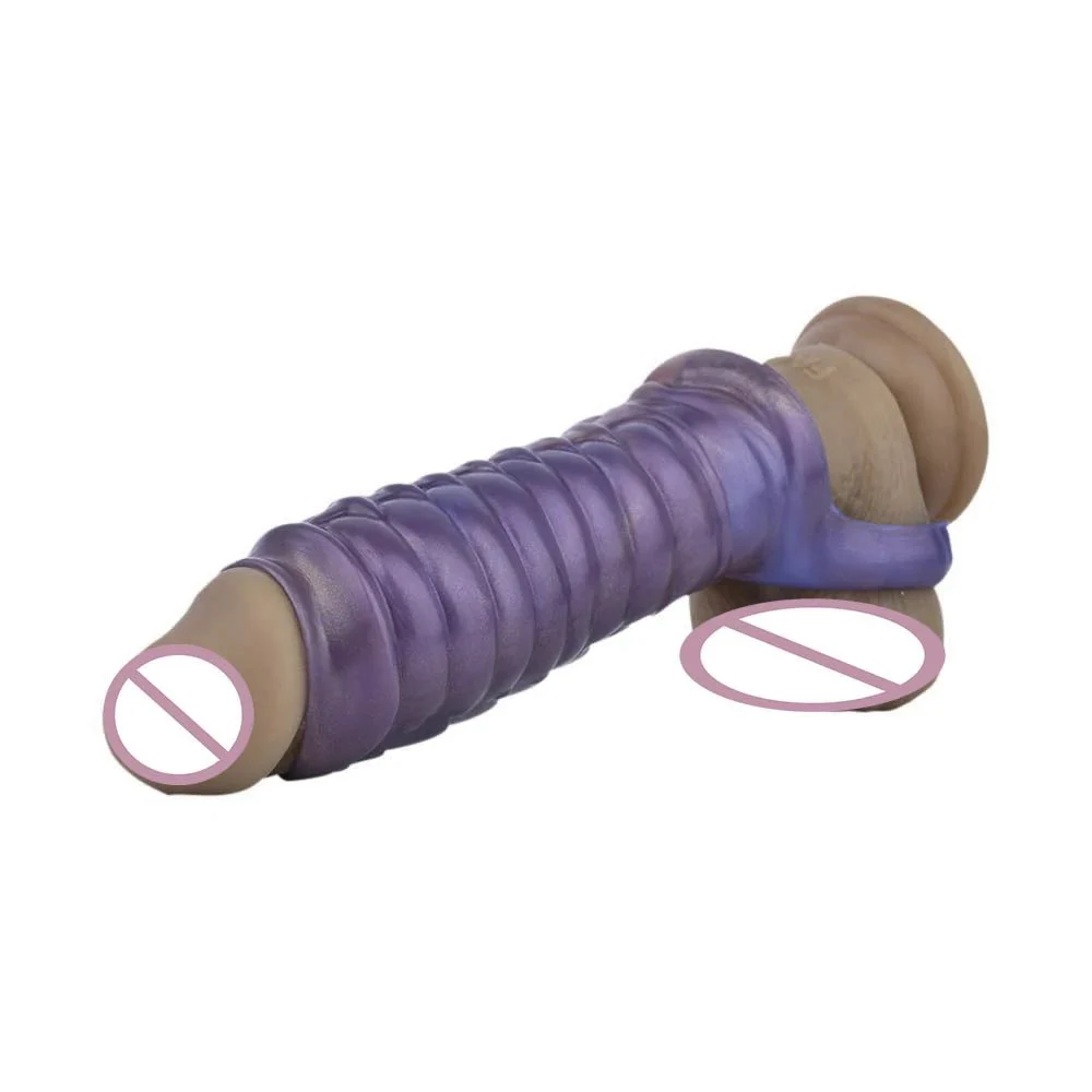 Penis Sleeve Fantasy Cock Extender Sleeve Penise Ejaculation Extender Reusable Condom