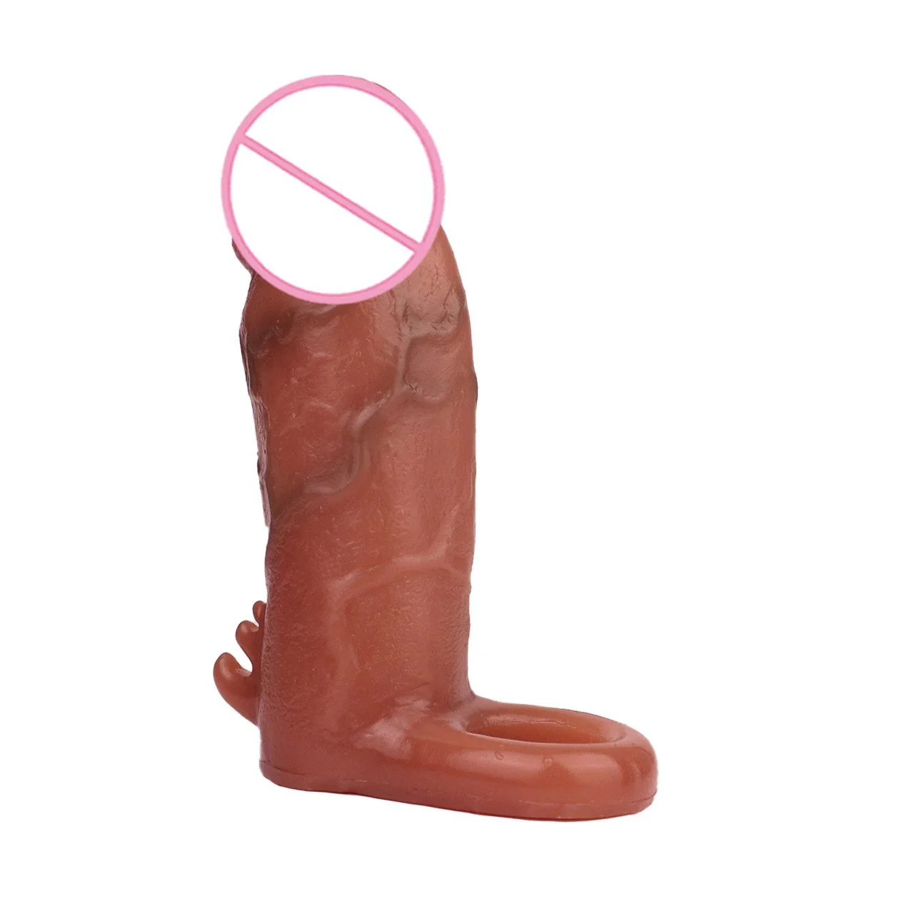Reusable Penis Sleeve Extender Realistic Textured Cock Extender Safe Stretchy Ultra-Soft Silicone Cock Enlarger for Men & Couple