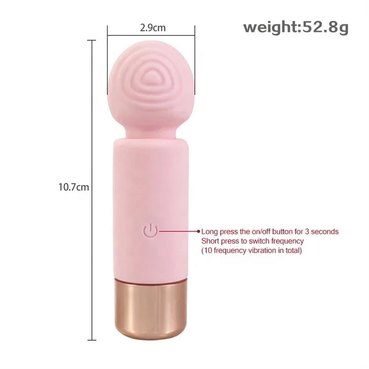 Female Masturbation 10 Frequency USB Silicone Soft Pink Mini Av Wand Vibrator Massager